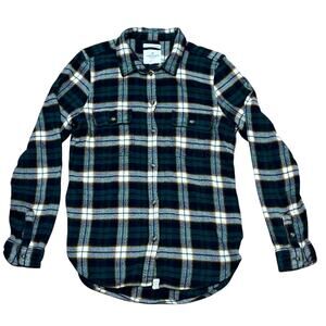Flannel Shirt American Eagle Ahh-mazingly Soft Womens Medium Slim Fit Green Blue